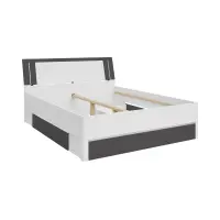 Кровать Saturn 160x200 с 3 ящиками белая/графит