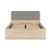 Cama Tetrix 140x200 con somier y contenedor roble sonoma