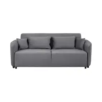 Sofá cama de tres plazas Akaro plegable con contenedor, terciopelo gris