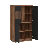 Vitrina Forn 94 cm con 3 puertas roble delano oscuro/negro mate