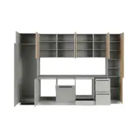 Conjunto de cocina Milino Medium B 332 cm gris/roble con encimera