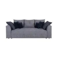 Sofá de tres plazas Royal IV convertible con arcón gris oscuro