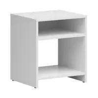 Mesita de noche Neno 40 cm con estante blanca
