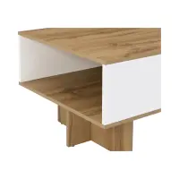 Coffee table Zele 120x60 with shelf wotan oak/white gloss