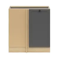 Mueble de cocina bajo rinconero Junona Line izquierdo roble bernstein/grafito ocupa rincón 100x60 cm
