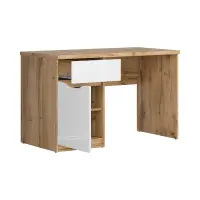 Письменный стол Nuis 120 см с дверцами и ящиком дуб вотан/белый