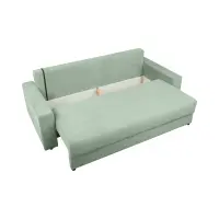 Sofá de tres plazas Garcia convertible con contenedor de terciopelo menta