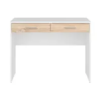 Escritorio Nepo Plus 100 cm con 2 cajones blanco/roble sonoma