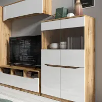 Mueble RTV Nuis 135 cm con 3 cajones roble wotan