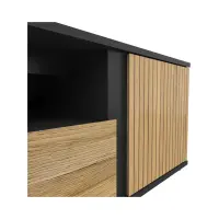 Mueble RTV Luen 155 cm con puertas y cajón roble tegola/roble mauvella
