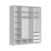 Armario de puertas correderas Flex 200 cm con espejo blanco/cachemira