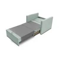 Sofá cama individual Bunio con arcón verde