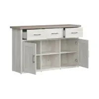 Cómoda Luca Juzi 148 cm con 2 puertas 3 cajones y estante alerce sibiu claro