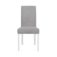 Silla tapizada Campel gris y blanco