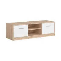 Mueble RTV Nepo Plus 138 cm con 2 puertas y un estante roble sonoma/blanco