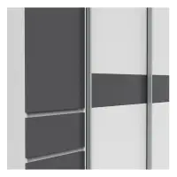 Armario de puertas correderas Fabio 215 cm con cajones blanco/grafito