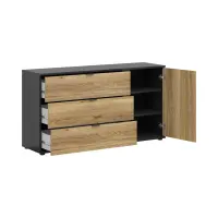 Комод Luen 143 см з дверцятами та 3 шухлядами дуб тегола/дуб маувелла
