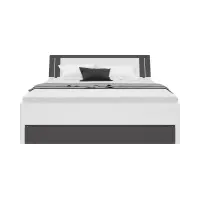 Ліжко Saturn 180x200 з 3 шухлядами білий/графіт