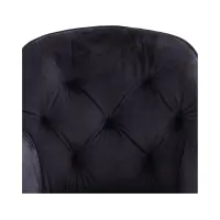 Silla tapizada Eileen giratoria de terciopelo negro