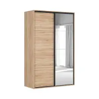 Armario de puertas correderas Flex 150 cm con espejo roble sonoma