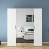 Armario modular Flex 200 cm con puertas y espejo blanco brillo