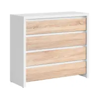 Cómoda Kaspian con 4 cajones roble sonoma/blanco