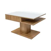 Mesa de centro Campo 80x60 blanco/roble wotan