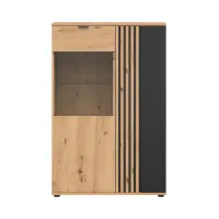 Vitrina Vabres 90 cm con 2 puertas roble artisan lamas