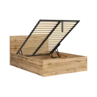 Cama Tetrix 140x200 con somier y contenedor roble wotan