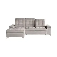 Sofá rinconero izquierdo Ariado convertible con contenedor de terciopelo beige