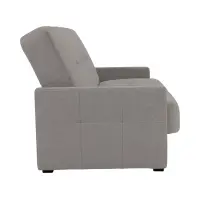 Sofá cama de tres plazas Maro plegable con arcón, tela trenzada gris