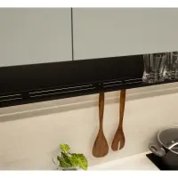Iluminación LED con estante 210 cm para cocina Milino negra