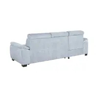 Sofá rinconera izquierdo Aguda convertible con arcón azul