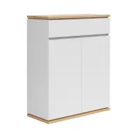 Комод Yamael 85 см з 2 дверцятами та шухлядою дуб артизан/білий