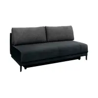 Sofá de tres plazas Sentila convertible con arcón negro