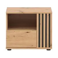 Mesita de noche Vabres 55 cm derecha con cajón roble artisan listones