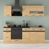Conjunto de cocina Junona Line 220 cm roble bernstein