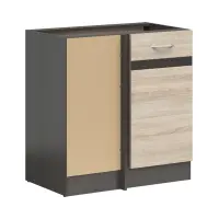 Mueble de cocina bajo de rincón Junona Line izquierdo roble sonoma esquinero 100x60 cm