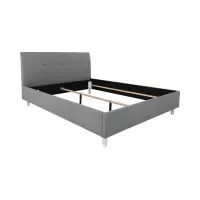 Cama tapizada Mala gris 160x200