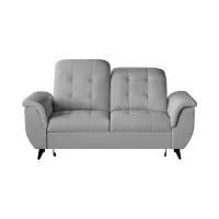 Sofá de dos plazas Doria con arcón de terciopelo gris
