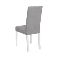 Silla tapizada Campel gris y blanco