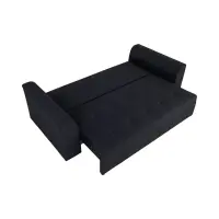 Sofá de tres plazas Royal IV convertible con arcón negro