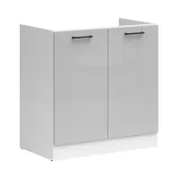 Mueble de cocina bajo fregadero Junona Line 80 cm gris claro brillo