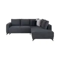 Sofá rinconera universal Martinez convertible con arcón de pana gris oscuro