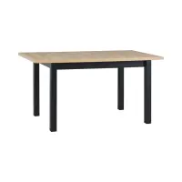 Mesa extensible rectangular Melan 120-150/80 roble artisan/negro