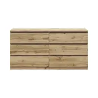 Komoda Tetrix 150 cm z 6 szufladami dąb wotan