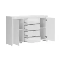 Комод Larios 143 см с 2 дверцами и 4 ящиками белый глянец