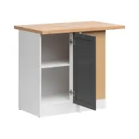 Armario bajo de cocina de rincón Junona Line derecho grafito con encimera ocupa rincón 100x60 cm