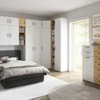 Estantería de esquina MultiDo 71,5x71,5 cm con puertas atelier claro