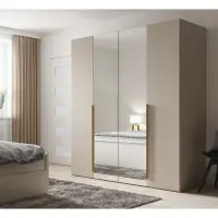 Armario de cuatro puertas Flex 200 cm con espejo cachemira